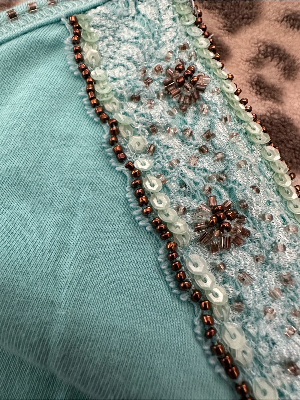 Maurices Beaded Shelf Bra V-Neck Cami Tank Top in Blue Size Medium - Picture 9 of 17